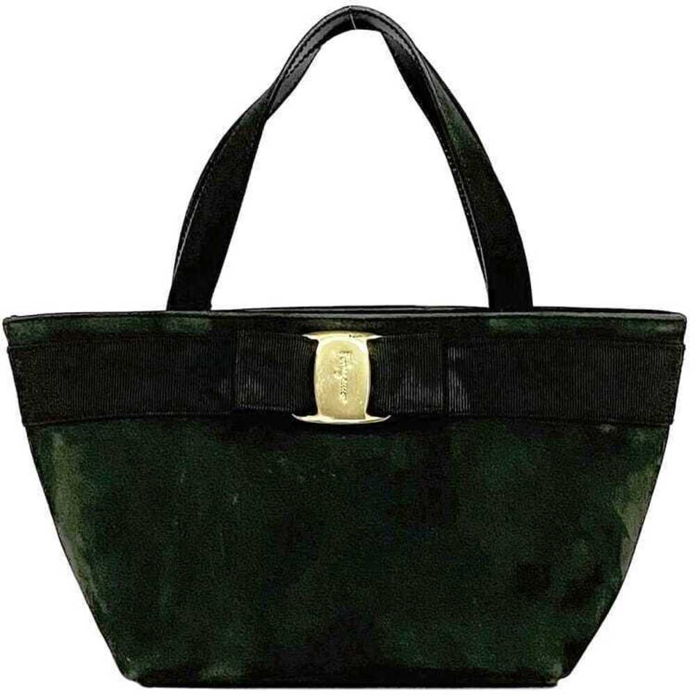 Salvatore Ferragamo Handbag Khaki Green Vara Bag Zipper Rion Tote